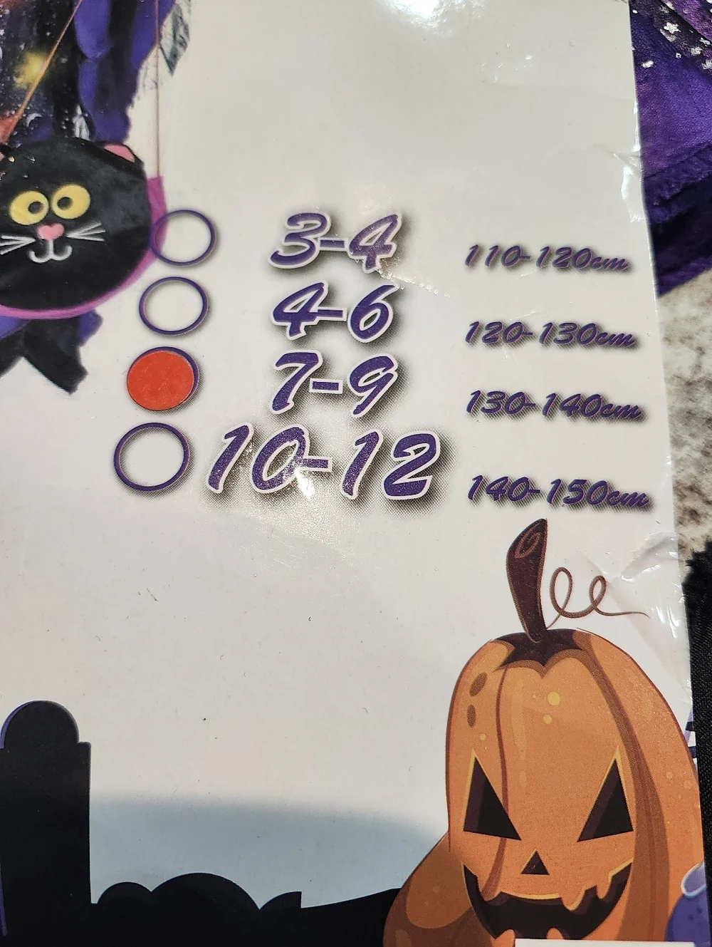 Witch Girl Halloween Costume - Purple (7-9)